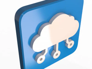 Digital Cloud Icon 3D Model