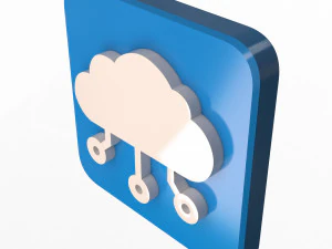 Digital Cloud Icon 3D Model
