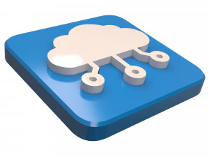 Digital Cloud Icon 3D Model