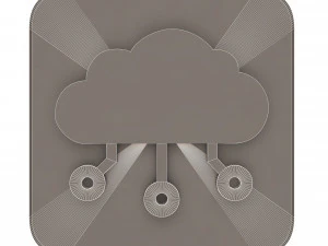 Digital Cloud Icon 3D Model