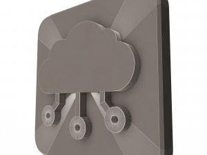 Digital Cloud Icon Modelo 3D