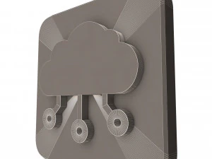 Digital Cloud Icon 3D Model