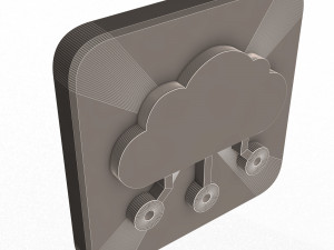Digital Cloud Icon Modelo 3D