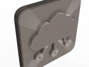 Digital Cloud Icon 3D Model