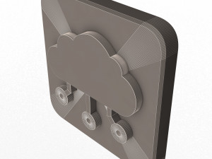 Digital Cloud Icon Modelo 3D