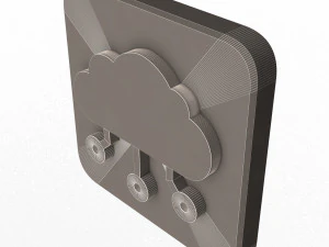 Digital Cloud Icon 3D Model
