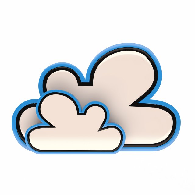 Cloud icon 3D Model .c4d .max .obj .3ds .fbx .stl .blend 