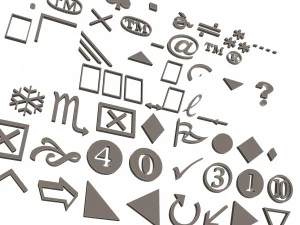 Pacote de S&iacute;mbolos 01 Modelo 3D