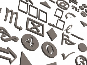 Symbols Pack 01 3D Model