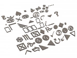 Pacote de S&iacute;mbolos 01 Modelo 3D