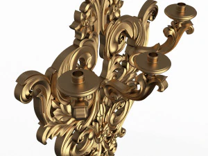 Classic Wall Chandelier 03 3D Model