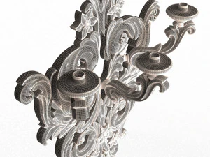 Classic Wall Chandelier 03 3D Model
