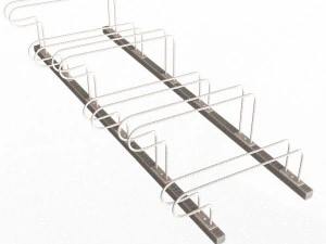 Bike Rack Street Station 3D Model