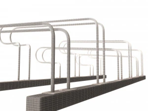 Bike Rack Street Station 3D Model