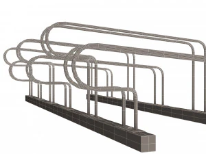 Bike Rack Street Station 3D Model