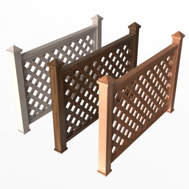Wooden Fence 02 3D Модель .c4d .max .obj .3ds .fbx .stl .blend 