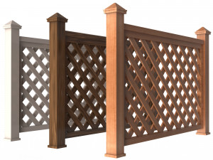 Wooden Fence 02 3D Модель
