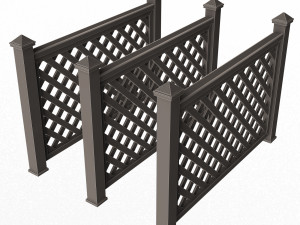 Wooden Fence 02 3D Модель