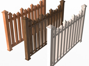 Wooden Fence 01 3D मॉडल