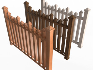 Wooden Fence 01 3D Модель