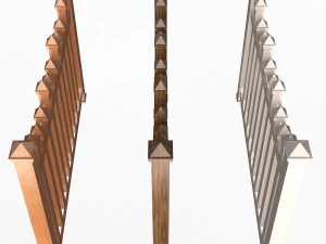 Wooden Fence 01 3D Model