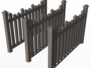 Wooden Fence 01 3D Модель