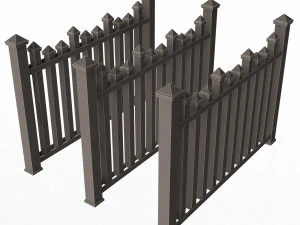 Wooden Fence 01 3D Model