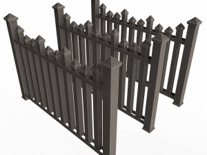 Wooden Fence 01 3D Модель
