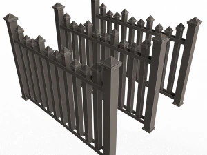 Wooden Fence 01 3D Model