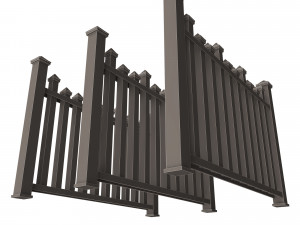 Wooden Fence 01 3D Модель