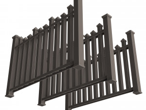 Wooden Fence 01 3D Модель