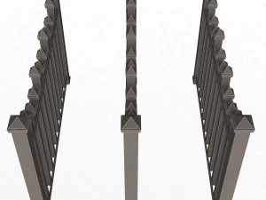 Wooden Fence 01 3D Model