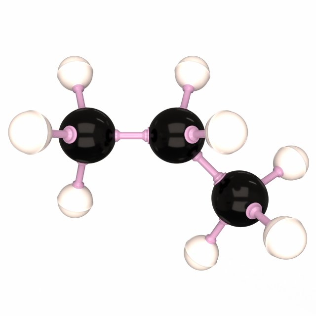 Propane Molecule 3D Model .c4d .max .obj .3ds .fbx .stl .blend 