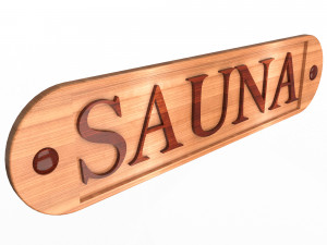 Wooden Sauna Sign 3D Модель
