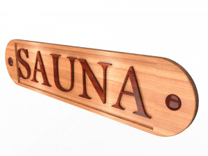 Wooden Sauna Sign 3D Модель