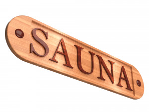 Wooden Sauna Sign 3D Модель