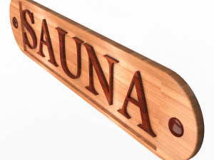Wooden Sauna Sign 3D Модель