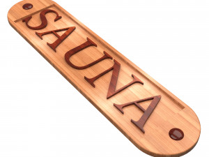Wooden Sauna Sign 3D Модель