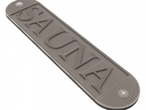 Wooden Sauna Sign 3D Модель