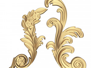 Corner Carved Plaster Molding Decoration 06 3D-Modell
