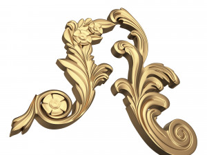 Corner Carved Plaster Molding Decoration 06 3D Model