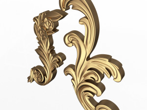 Corner Carved Plaster Molding Decoration 06 3D Model