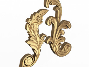 Corner Carved Plaster Molding Decoration 06 3D Model