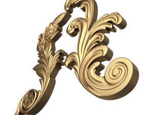 Corner Carved Plaster Molding Decoration 06 3D Model
