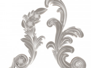 Corner Carved Plaster Molding Decoration 06 3D Model