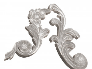 Corner Carved Plaster Molding Decoration 06 3D Model