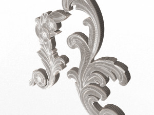 Corner Carved Plaster Molding Decoration 06 3D Model