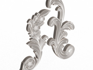 Corner Carved Plaster Molding Decoration 06 3D Model
