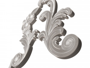 Corner Carved Plaster Molding Decoration 06 3D Model