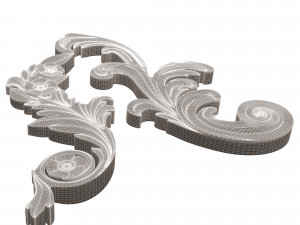 Corner Carved Plaster Molding Decoration 06 3D Model
